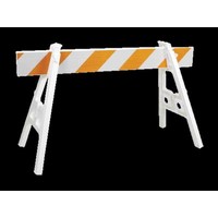 Cortina 97-01-008-01 2\" X 8\" X 6\' Plastic Barricade I-Beam Rail with Double-Sided Engineer Grade Reflective Sheeting